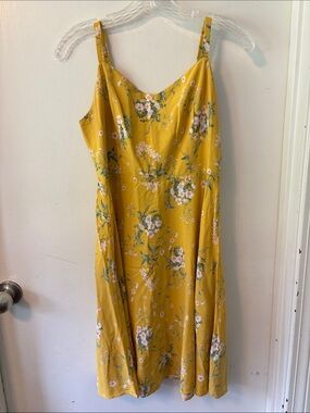 Old Navy Yellow Floral Spaghetti Strap Sundress